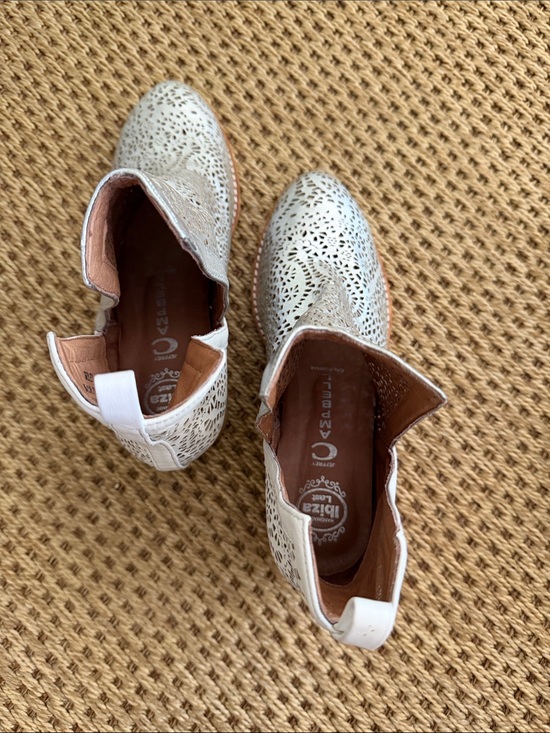 Jeffrey Campbell Shoes - Jeffrey Campbell White and Silver Laser-Cut Leather Ankle Booties- BARELY WORN!